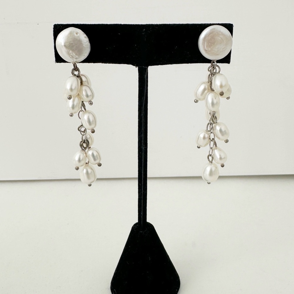 Genuine Multi Pearl Drop Earrings